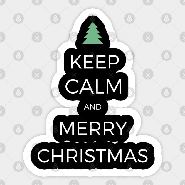 Keep Calm and Merry Christmas T-Shirt Funny Gift Idea Sticker by giftideas